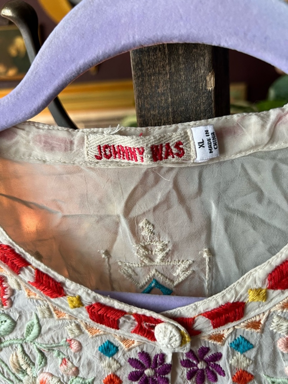 Johnny Was Donya Embroidered Tie-Front Long-Sleeve XL - Picture 5 of 8